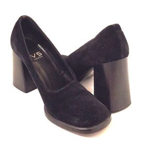 Black Suede Chunky Heels